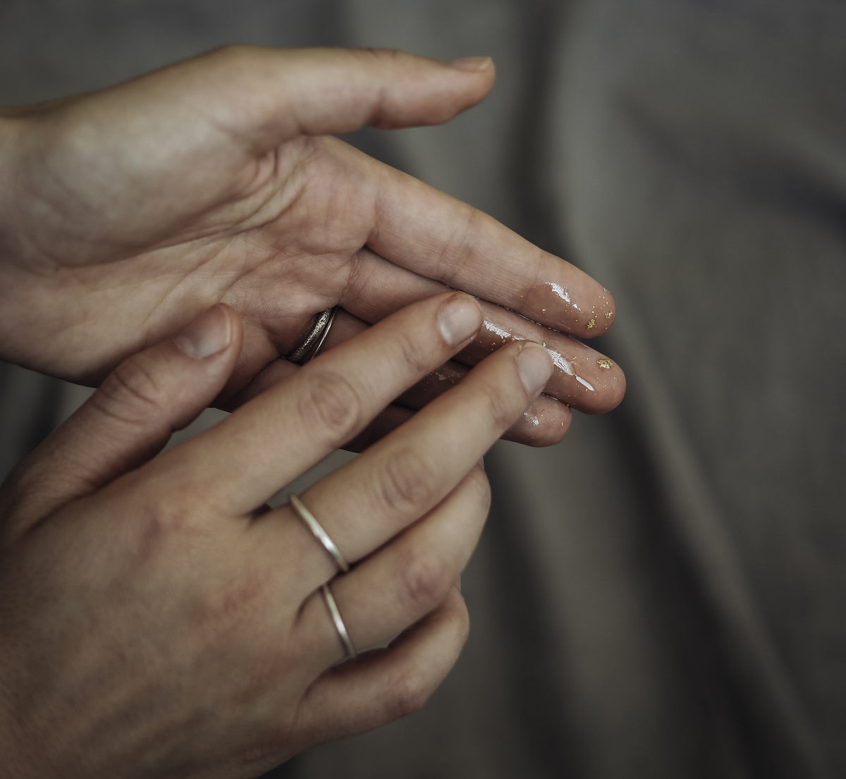 balm melting on the back of a hand